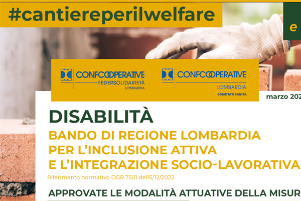 Disabilità, proroga domande per il bando per l'inclusione attiva e l'integrazione socio-lavorativa